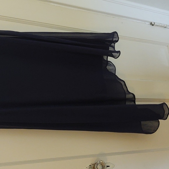 White House Black Market Asymmetrical Navy Sleeveles Sundress Sz 10 - Picture 7 of 7